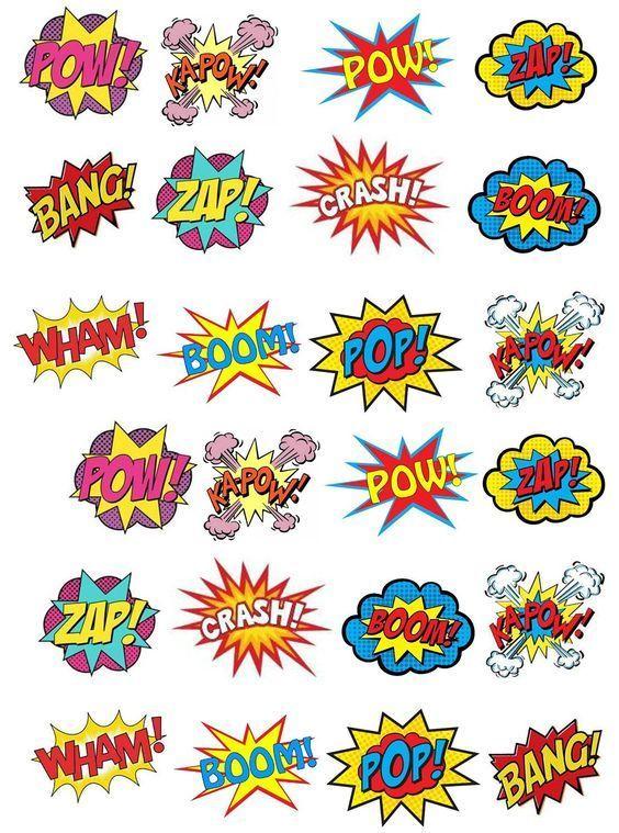 5th Comic Book Style Logo - Stand Up Premium Edible Wafer Paper Superhero Retro Pow Zap Comic
