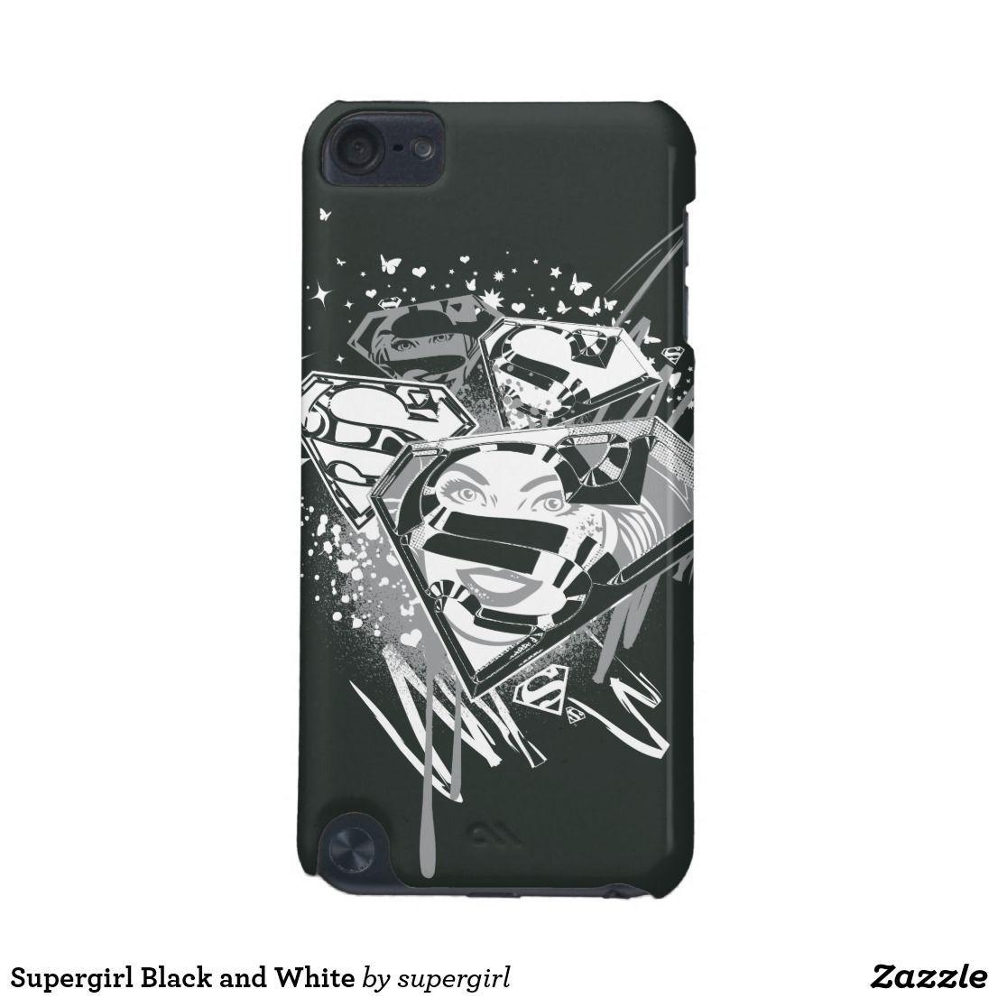 5th Comic Book Style Logo - Supergirl Black and White iPod Touch (5th Generation) Case ...