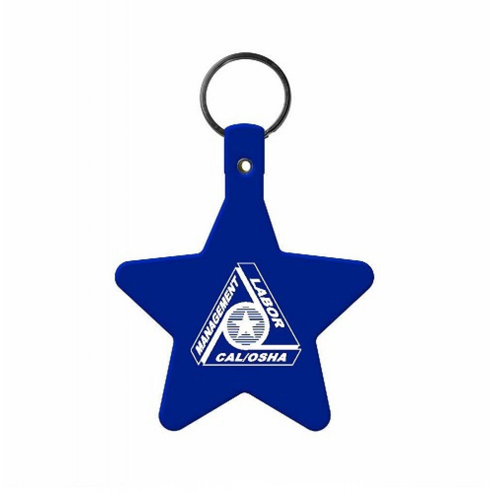 OSHA Logo - SafetyAwardSource.com Blue Star Flexible Key Tag With CAL OSHA Logo