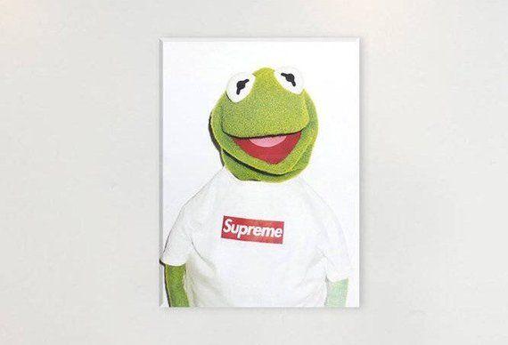 Kermit Supreme Box Logo - Kermit Supreme Box logo Canvas Art Poster Print | Etsy
