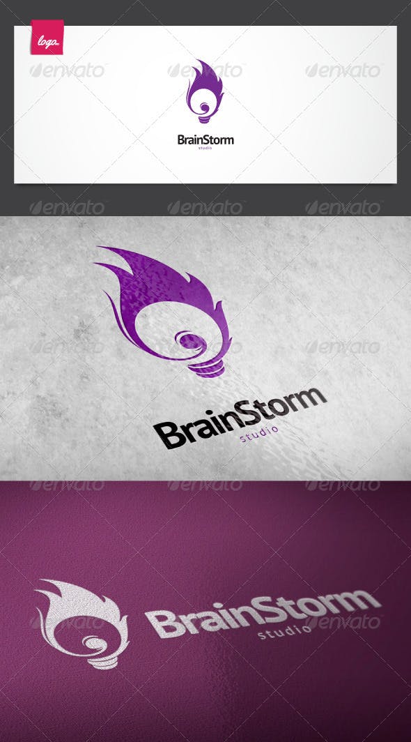 Purple Storm Logo - Brain Storm Logo