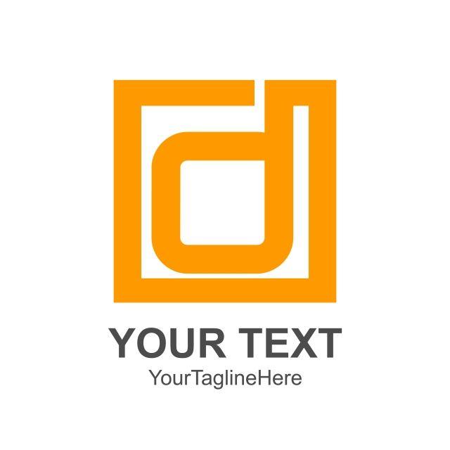 Amber Colored Logo - initial letter d logo design template element colored yellow ...