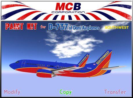 Orange Red Blue Yellow Airline Logo - Second Life Marketplace - ::MCB:: SOUTHWEST AIRLINES - N8608N ...