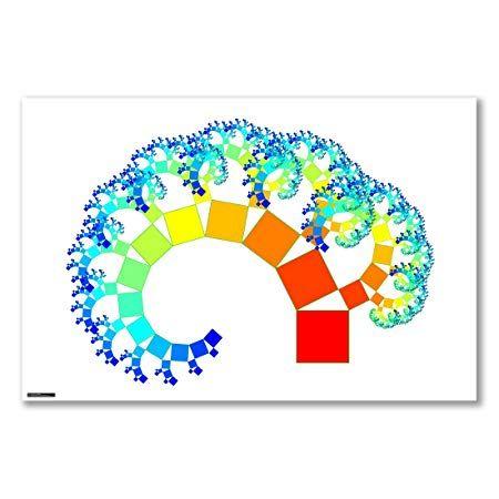 Orange Red Blue Yellow Airline Logo - Poster art print: PYTHAGORAS TREE PLANE FRACTAL JET BLUE YELLOW ...