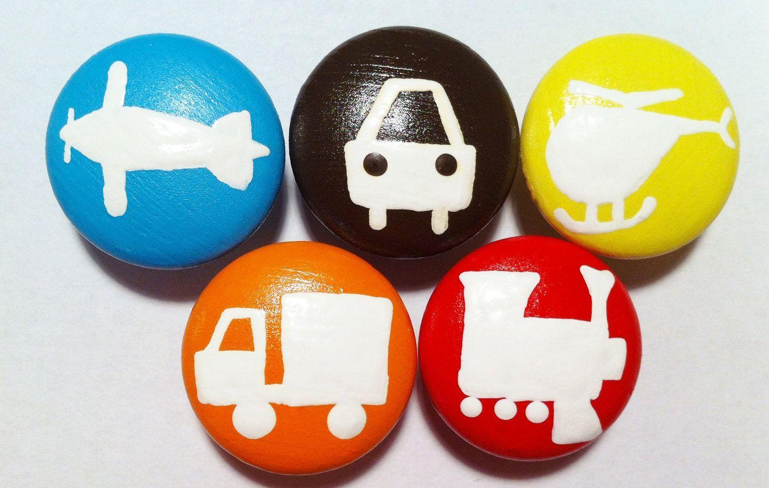 Orange Red Blue Yellow Airline Logo - Drawer Knobs - Train, Plane, Car, Truck and Helicopter - Handpainted ...