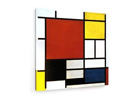 Orange Red Blue Yellow Airline Logo - Piet Mondrian - Composition with large red plane, yellow, black ...