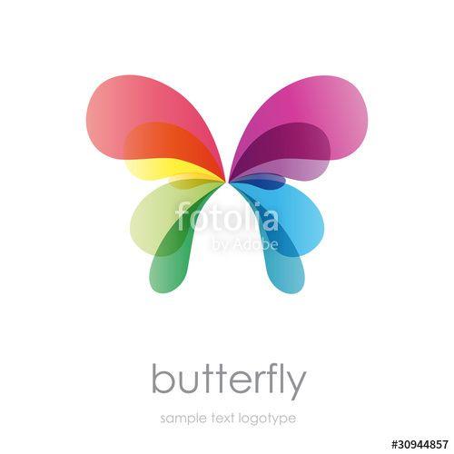 Rainbow Butterfly Logo - Logo rainbow butterfly # Vector