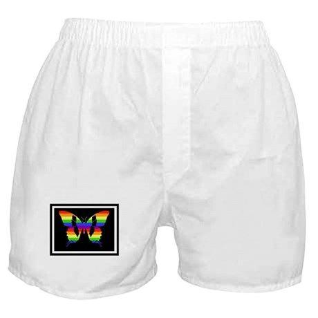 Rainbow Butterfly Logo - Rainbow Butterfly Logo - Boxer Shorts by rainbowsauce