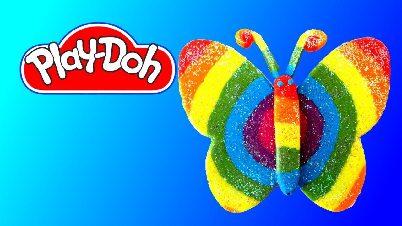 Rainbow Butterfly Logo - How to make Play Doh Glitter Rainbow Butterfly