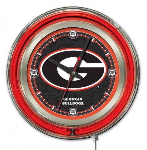 Georgia G Logo - Georgia Bulldogs G Logo Neon Clock