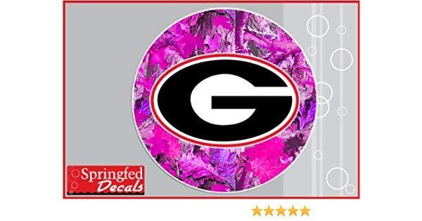 Georgia G Logo - Amazon.com: Georgia Bulldogs G LOGO on PINK CAMO CIRCLE 6