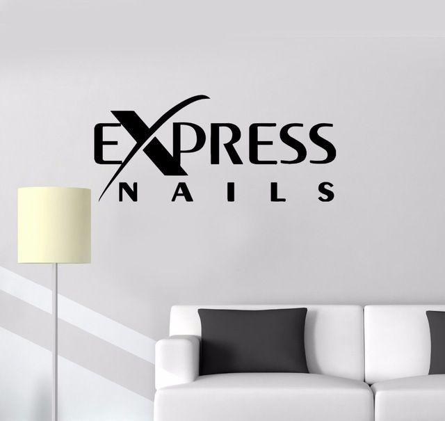 Express Fashion Logo - 2016 new fashion Vinyl Decal Express Nails Quote Logo Beauty Salon ...