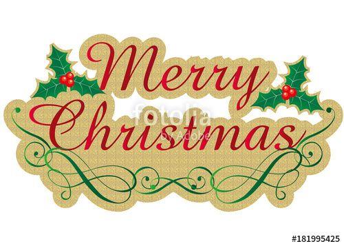 Merry Christmas Logo - Merry Christmas logo of gold texture | logo mark, logotype | for ...