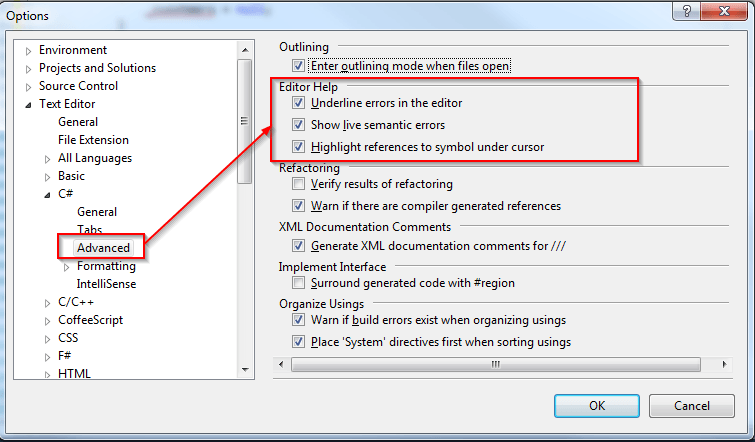 Squiggly Red C Logo - Development Crackers: VS 2012 Missing Helpful Squiggly Red Lines