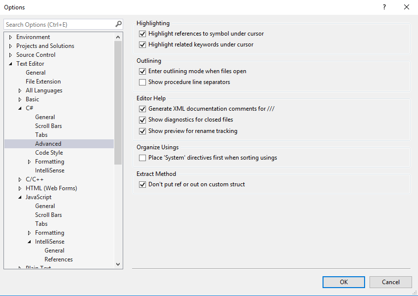 Squiggly Red C Logo - Disabling red squiggly lines in visual studio 2015 C#