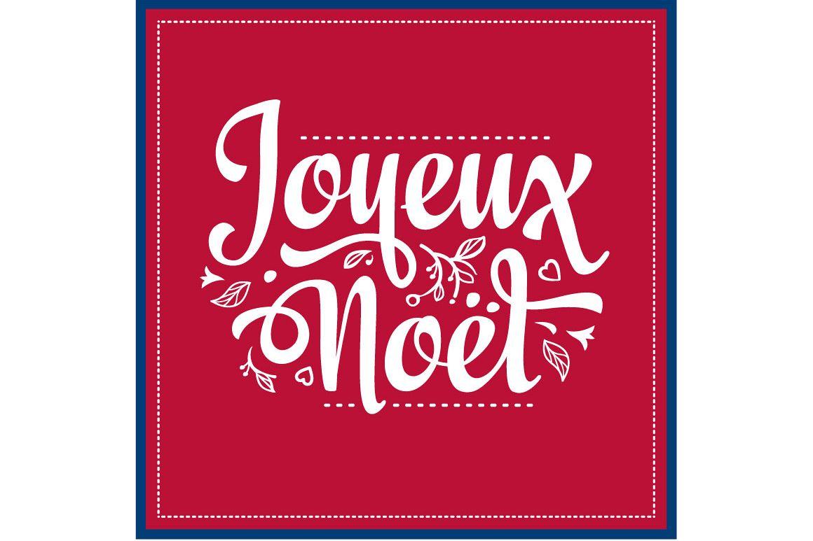 Merry Christmas Logo - Joyeux Noel. French Christmas card. Merry Xmas. France. Holiday ...