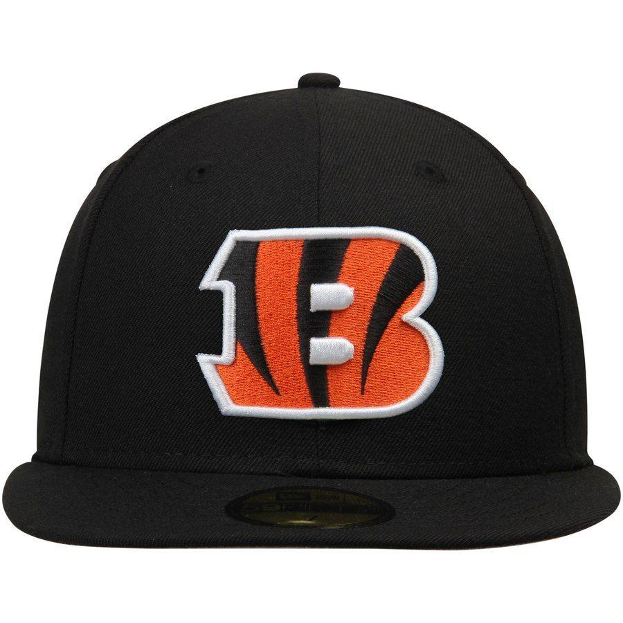 Bengals B Logo - Men's New Era Black Cincinnati Bengals B Logo Omaha 59FIFTY Fitted Hat
