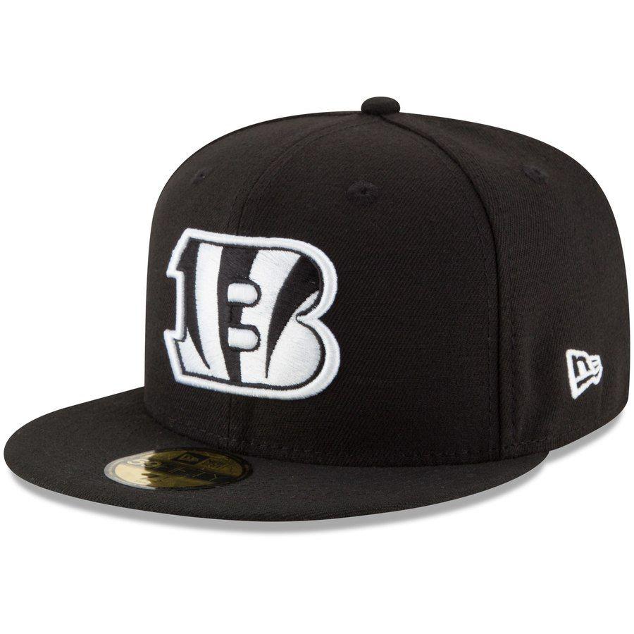 Bengals B Logo - Men's Cincinnati Bengals New Era Black B-Dub 59FIFTY Fitted Hat