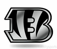 Bengals B Logo - NFL Football 3d Cincinnati Bengals Auto Chrome Emblem Sticker Decal ...