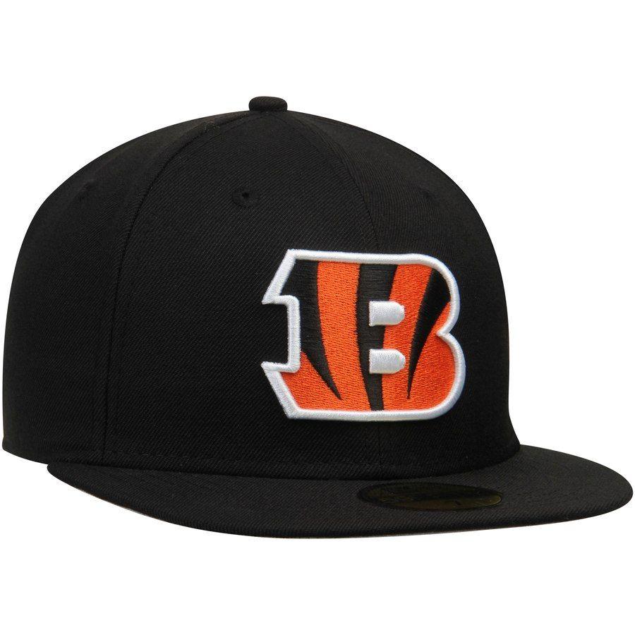 Bengals B Logo - Men's New Era Black Cincinnati Bengals B Logo Omaha 59FIFTY Fitted Hat
