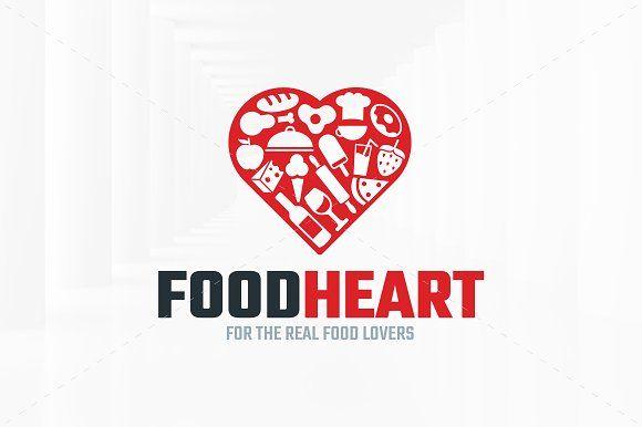 Heart Food Logo - Food Heart Logo Template Logo Templates Creative Market