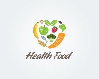 Heart Food Logo - Health Food Logo design Organic logo showing a heart