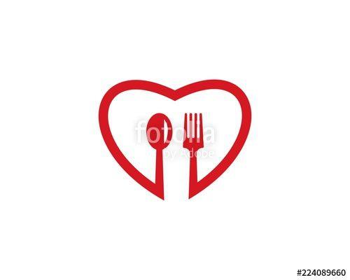 Heart Food Logo - Love food logo