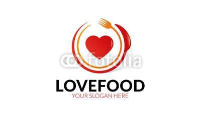 Heart Food Logo - Love Food Logo. Buy Photo