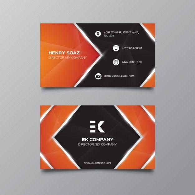 Orange Black Business Logo - Orange and black business card Vector | Free Download
