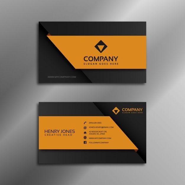 Orange Black Business Logo - Black and orange business card Vector
