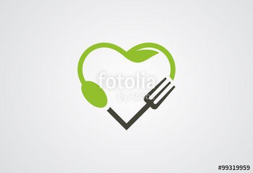 Heart Food Logo - Love Organic food logo