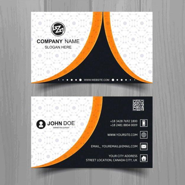 Orange Black Business Logo - Black business card with orange lines Vector