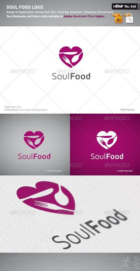 Heart Food Logo - DOA Soul Food Logo Template - #GraphicRiver Item for Sale | Logos ...