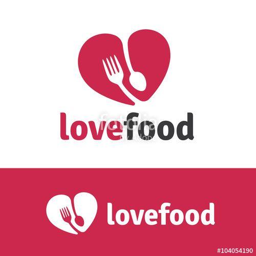 Heart Food Logo - love food logo, food logo, restaurant logo, bistro logo, canteen logo