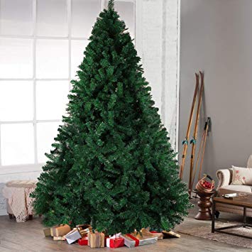 Christmas Pine Tree Logo - Hilai 6ft Artificial Christmas Tree Unlit Pine Tree with Solid Metal ...