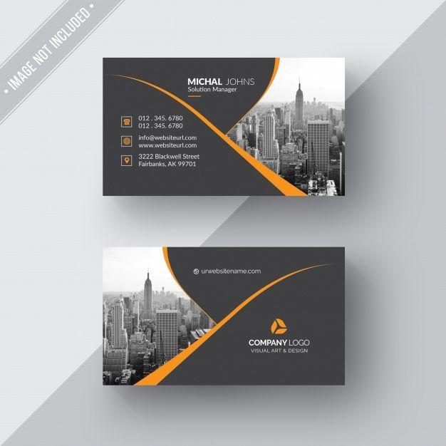 Orange Black Business Logo - Black business card with orange details PSD file | Free Download