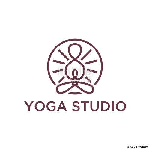Modern Person Logo - Modern vector logo in a linear style. Fitness room, spa facilities ...