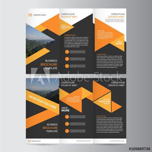Orange Black Business Logo - Triangle Orange black elegance vector trifold business Leaflet ...
