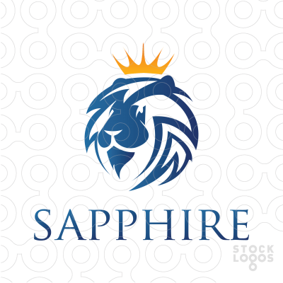 Blue Lion Crown Logo - Lion inside a round object. Lose the crown. Great logo of blue lion ...