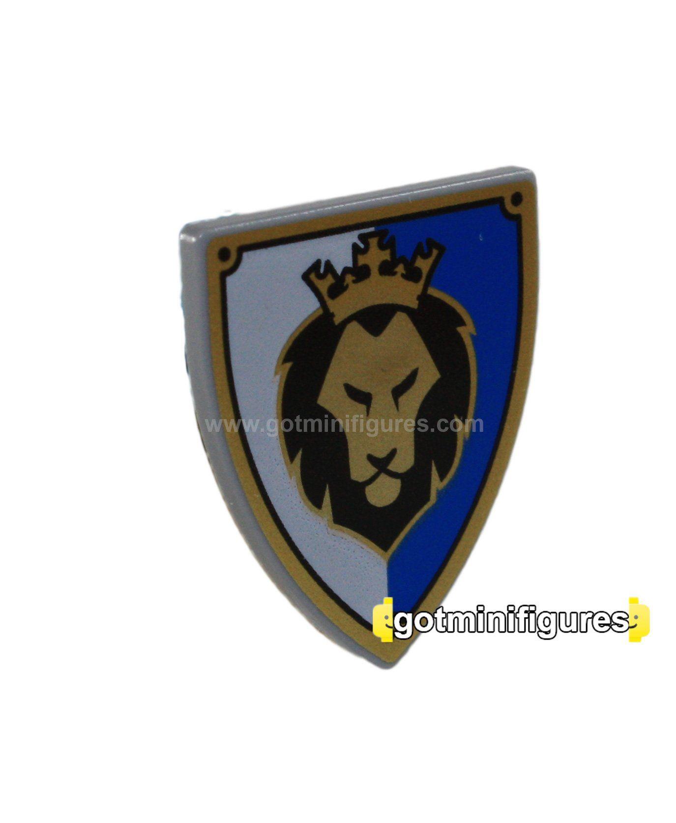 Blue Lion Crown Logo - LEGO SHIELD Fantasy Era GOLD LION CROWN Knight [Blue/White] SMALL ...