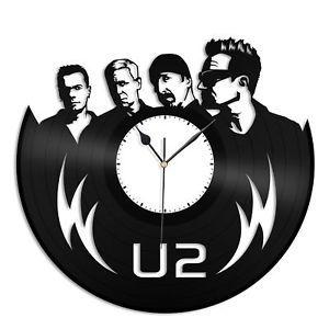 U2 Black and White Logo - U2 Vinyl Wall Clock Record Irish Alternative Musicians Rock Band ...