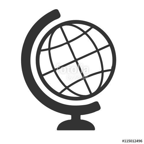 Simple Globe Logo - Globe icon. Simple black logo of globe. Globe flat picture isolated ...