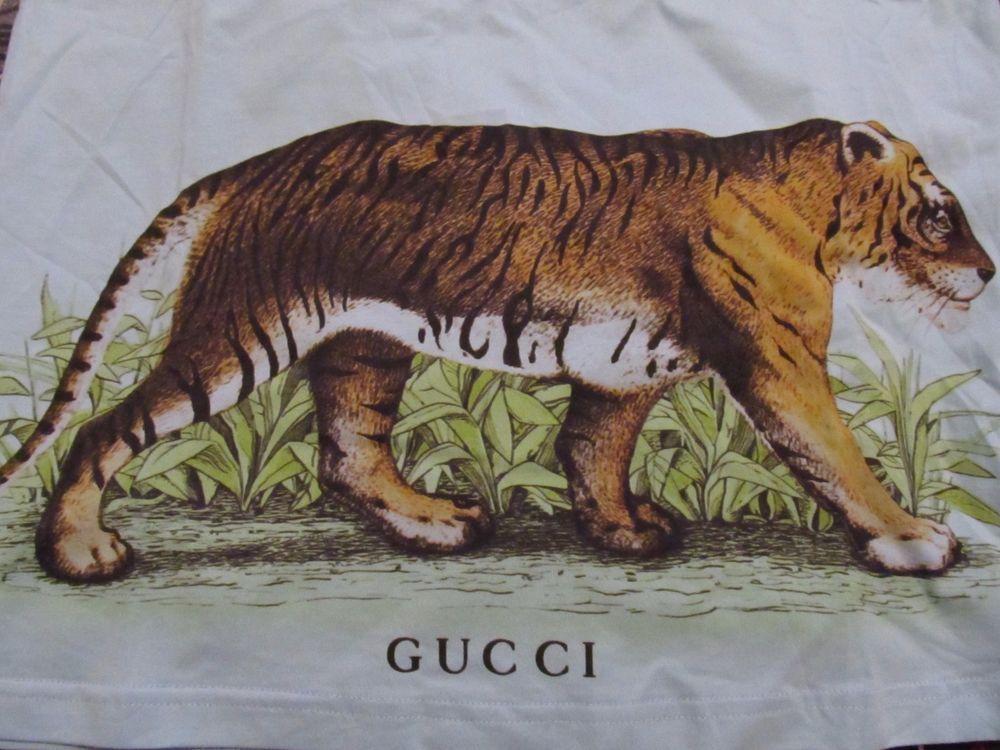 Gucci Tiger Logo - Gucci Bengal TIGER and LOGO Print T shirt Blue Size L | designer ...