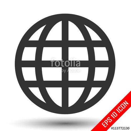 Simple Globe Logo - Globe icon. Globe sign. Simple flat logo of globe on white ...