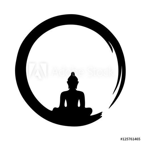 Zen Buddha Logo - buddha silhouette black circle zen buddhism vector - Buy this stock ...