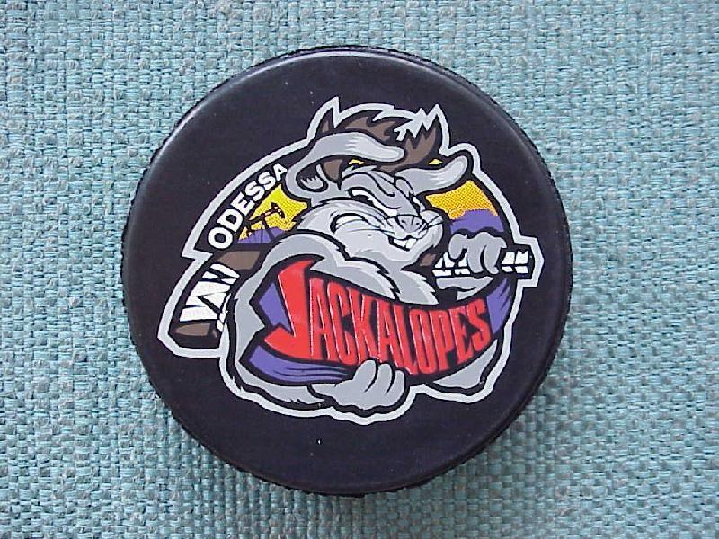 Odessa Jackalopes Logo - Red Rooster Hockey Pucks & Stuff