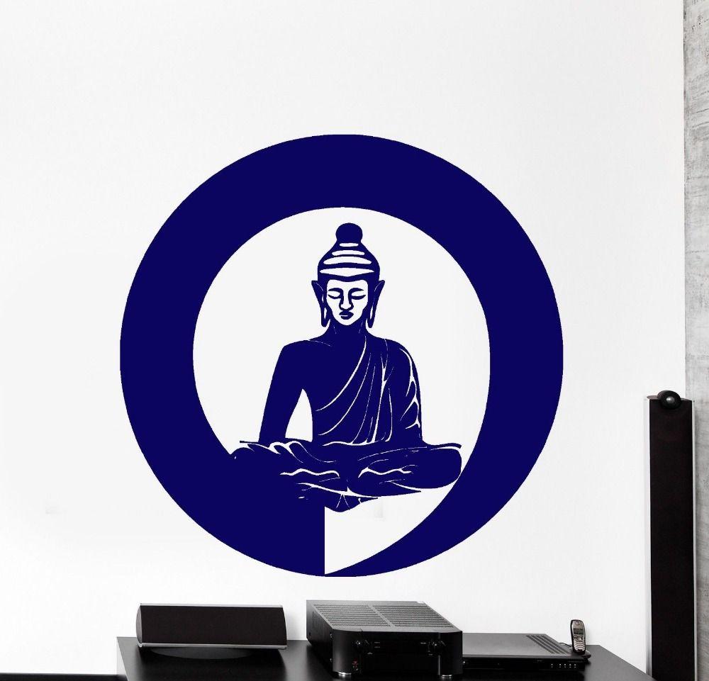 Zen Buddha Logo - ღ ღ56X56cm Classic Wall Stickers Bedroom Decals Zen Buddha ...