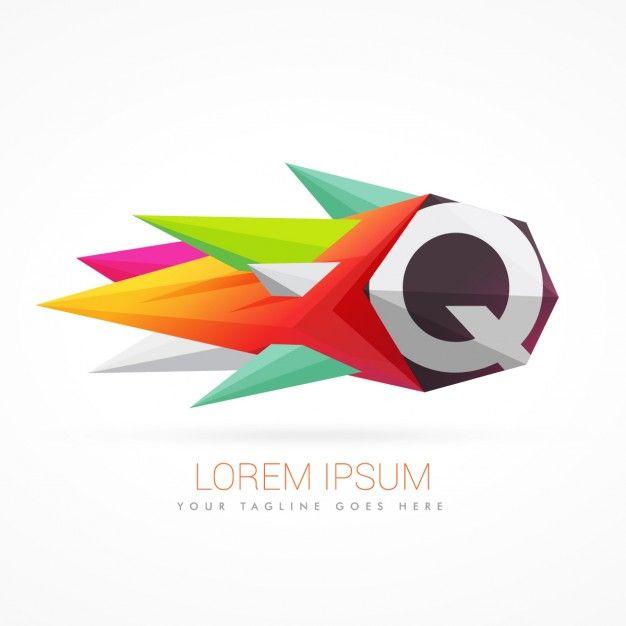 Q Symbol in Logo - Colorful abstract logo with letter q Vector