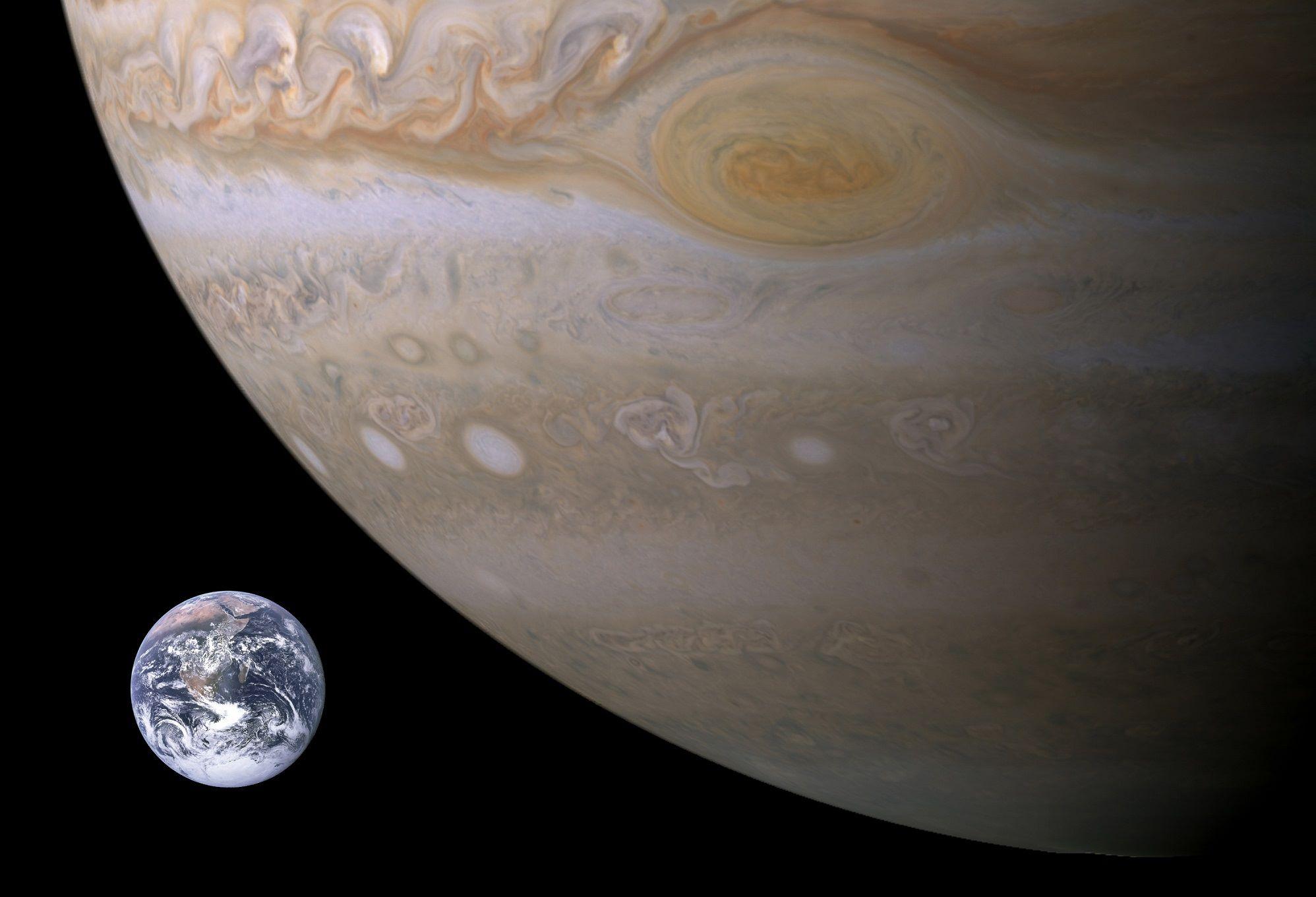 Earth Inside a Red Circle Logo - How Many Earths Can Fit in Jupiter? - Universe Today