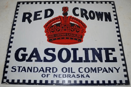 The Square Red Crown Logo - Large square sign for Red Crown Gasoline from the Standard Oil